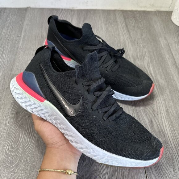 Nike Epic React Flyknit 2 Men’s Size 12 Black Running Shoes Sneakers BQ8928-003